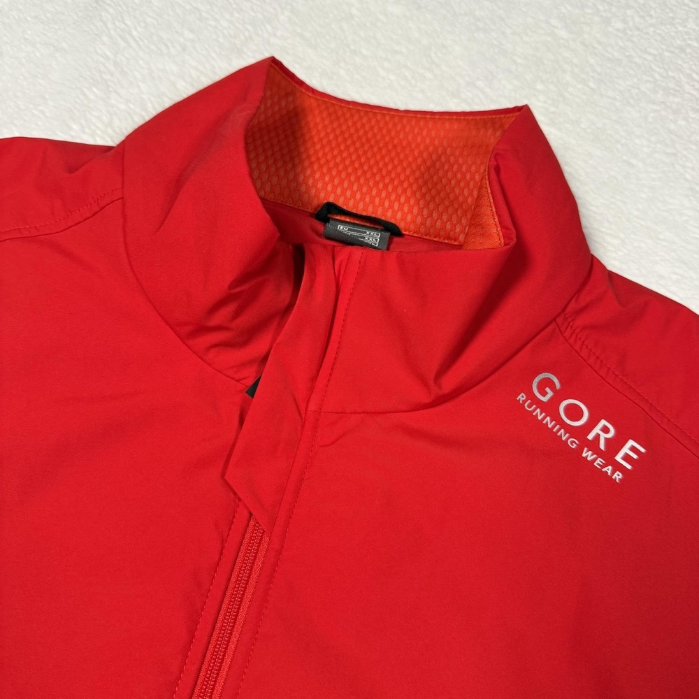 Gore Running Wear Vest Mens 2XL Red Windstopper Softshell Full Zip Running WESSI